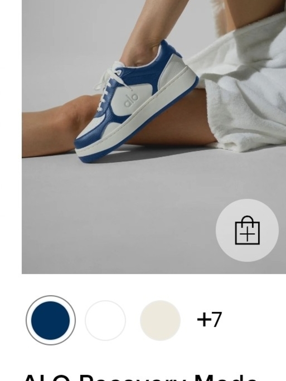 Alo Recovery Mode Low-Top Sneaker in Navy & White